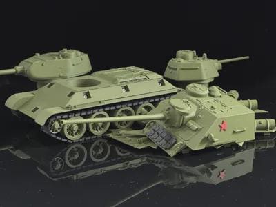 1:35 Scale SU-100 Tank Destroyer T34 Modular Kit
