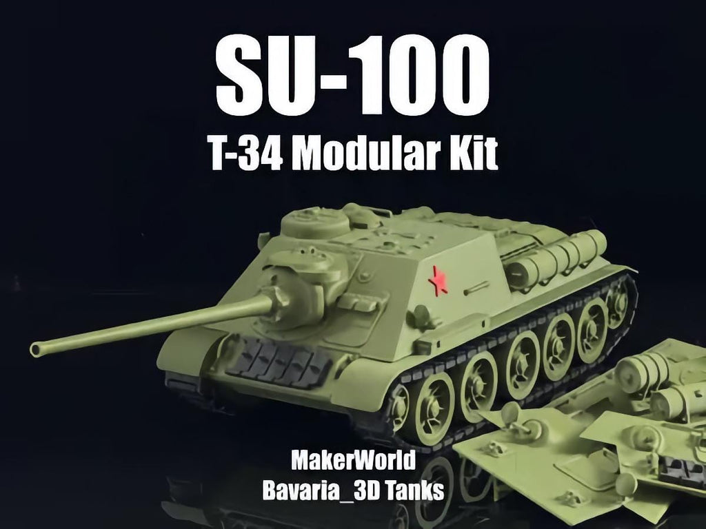1:35 Scale SU-100 Tank Destroyer T34 Modular Kit