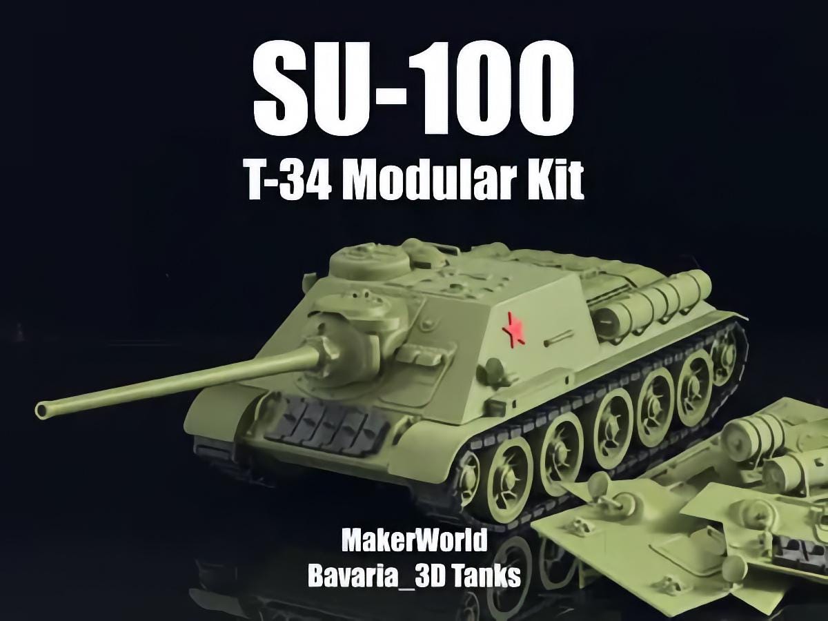 1:35 Scale SU-100 Tank Destroyer T34 Modular Kit