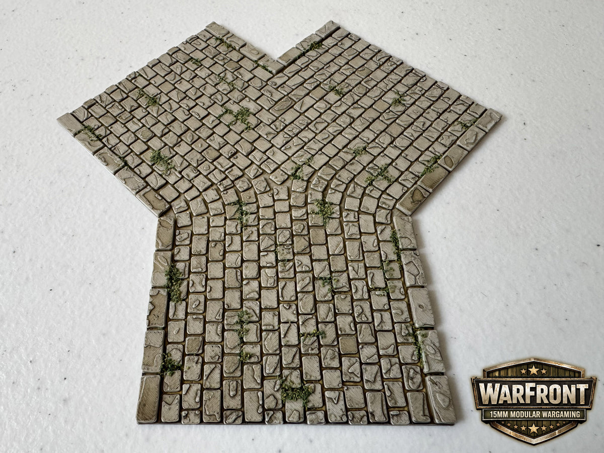WarFront Cobbled Roads Y-Intersection