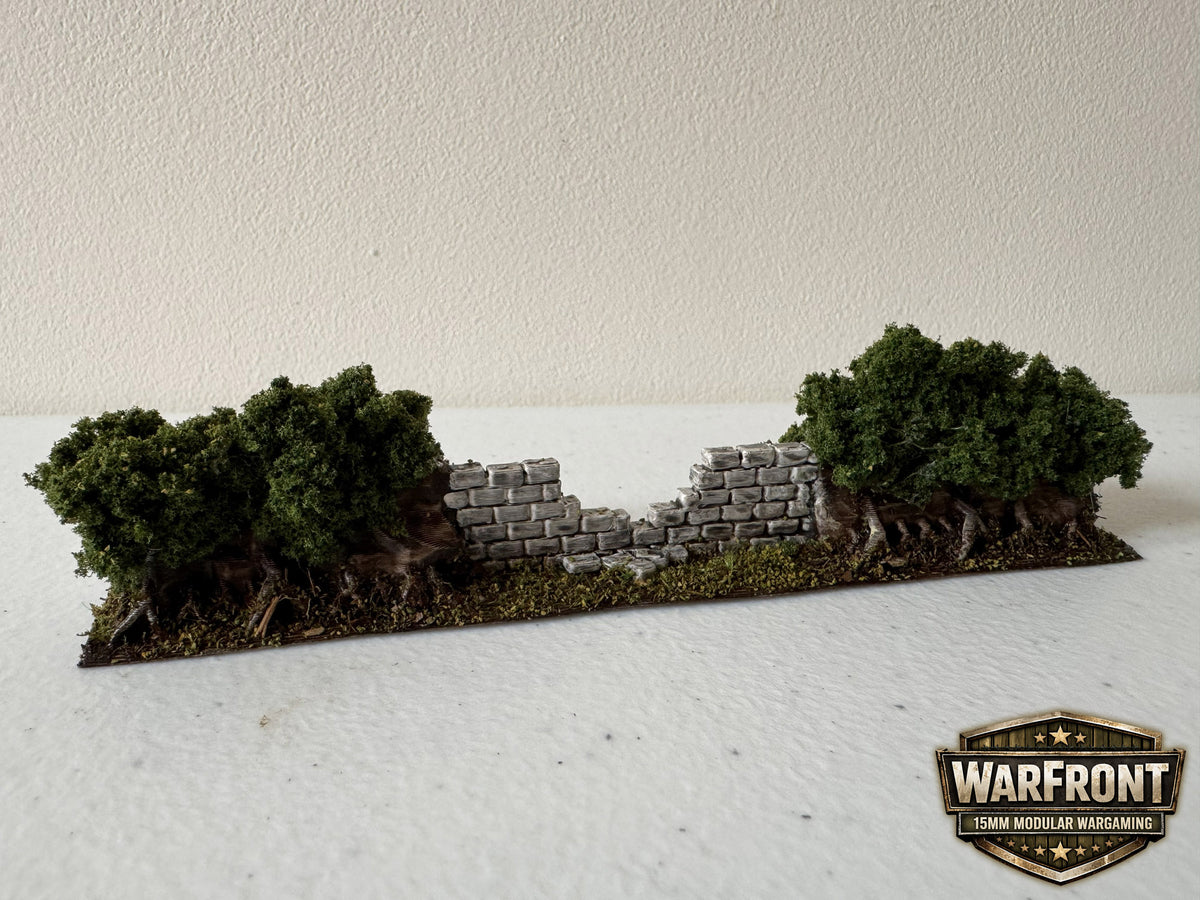WarFront Bocage 15cm Straight with a Damaged Wall