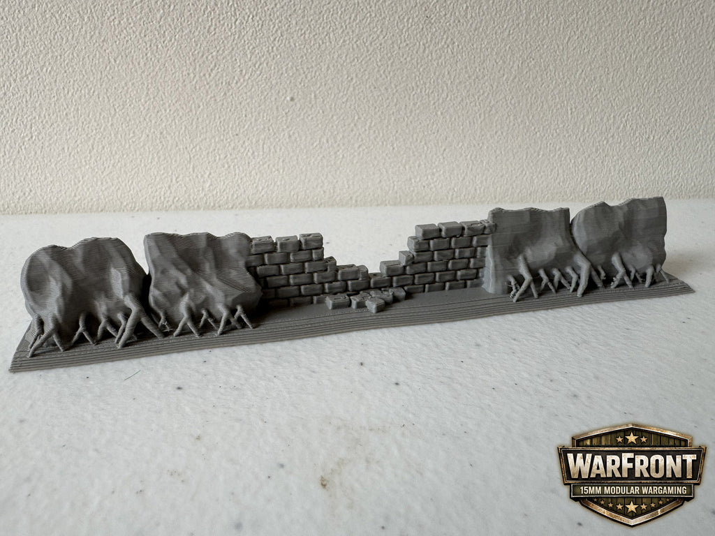 WarFront Bocage 15cm Straight with a Damaged Wall