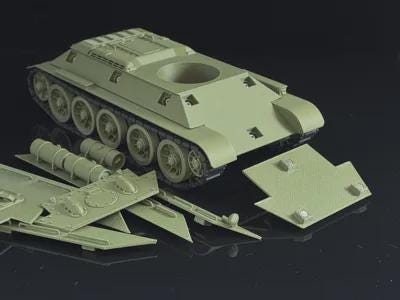 1:35 Scale T‑34 Tank Magnetic Modular Platform