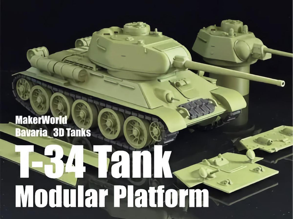 1:35 Scale T‑34 Tank Magnetic Modular Platform