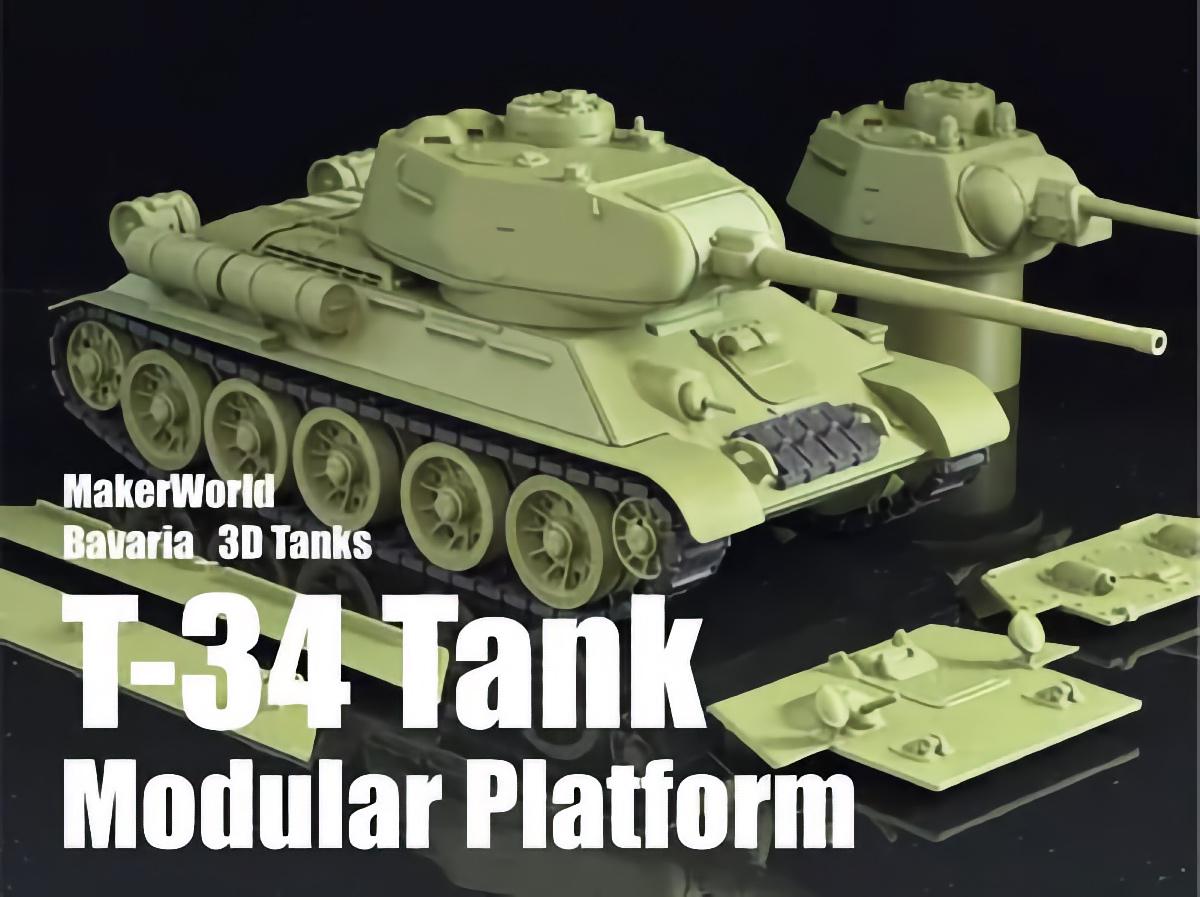 1:35 Scale T‑34 Tank Magnetic Modular Platform